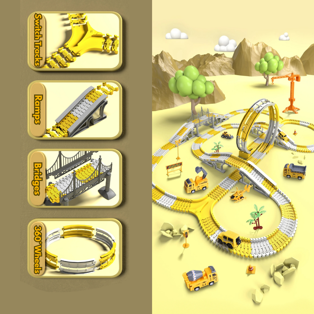 Montessori FlexiPath™ – Educational Adventure Track | Construction Site 🔥LIMITED-TIME OFFER🔥